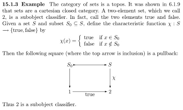 Barr Wells : 2 is a subobject classifier